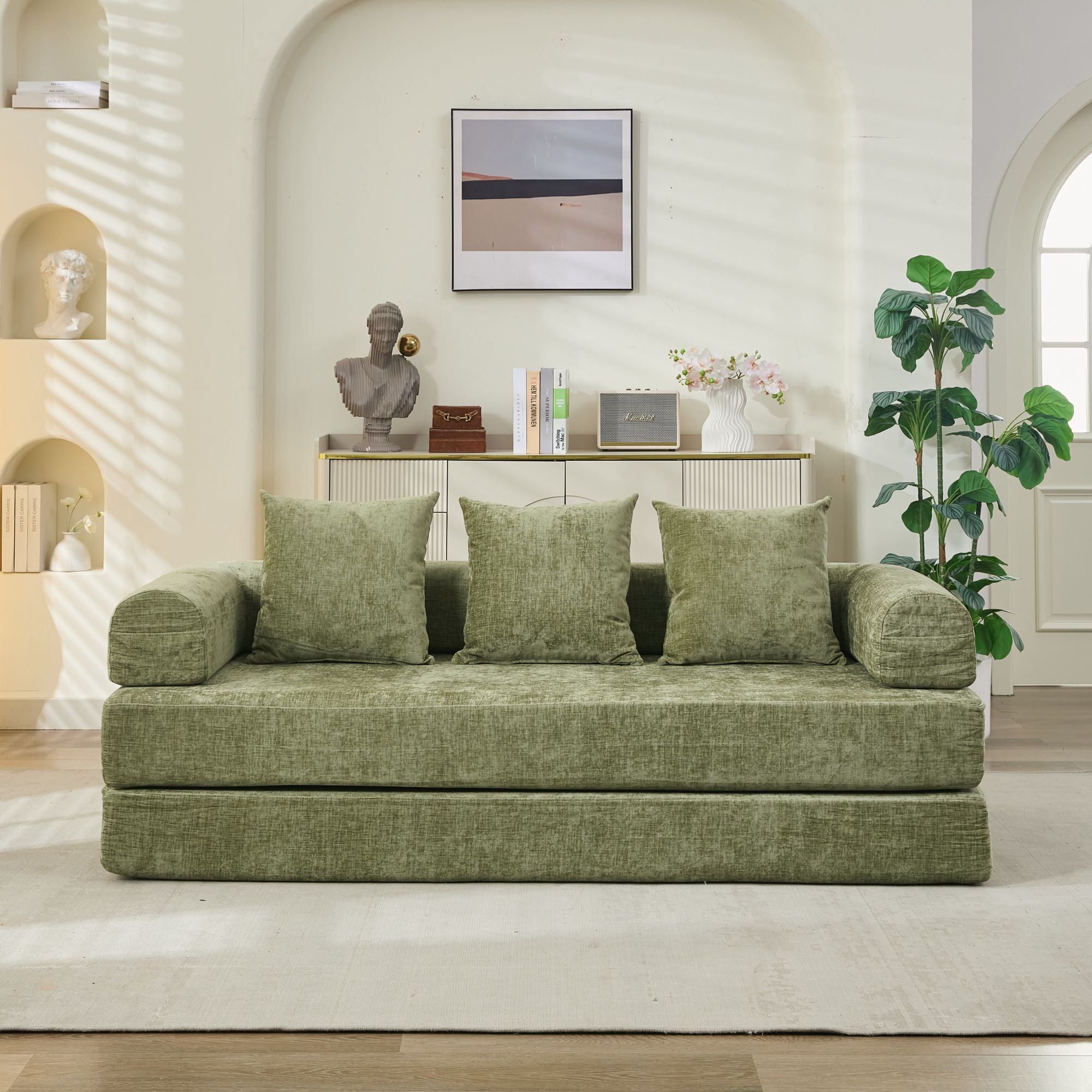 Chenille folding sofa