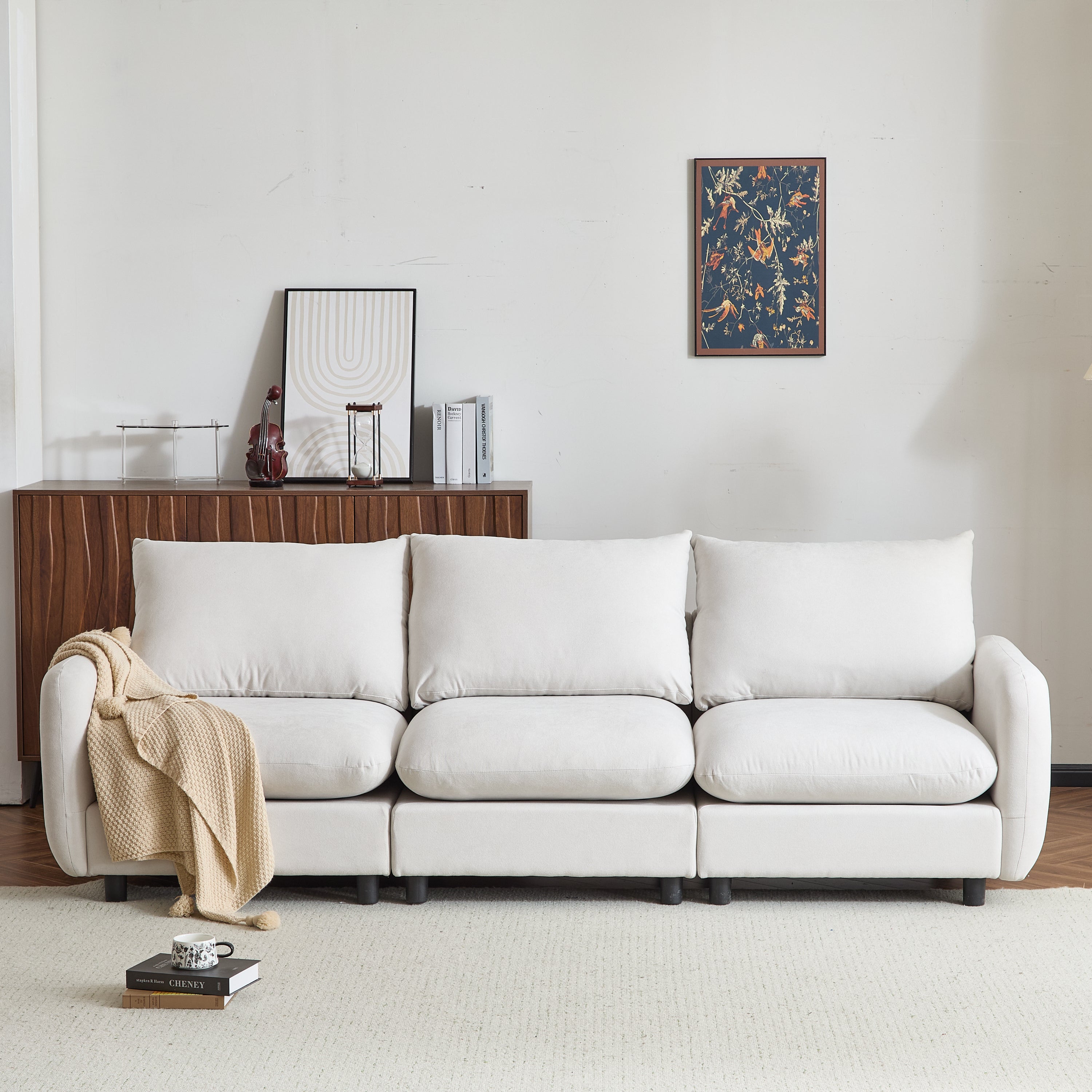 Modular Upholstered Convertible Sofa