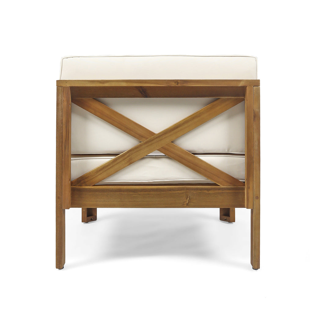 Acacia Wood L-Shaped Outdoor Sofa Set