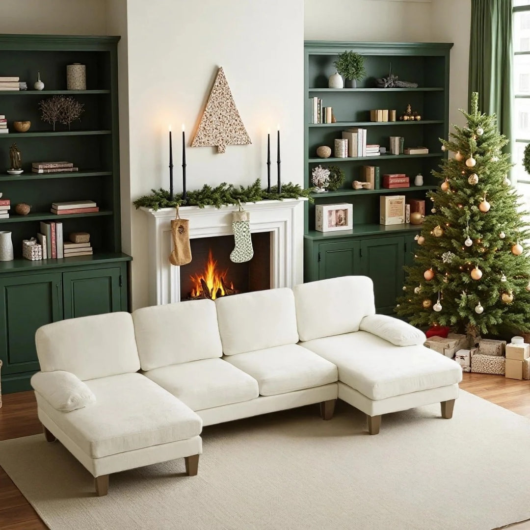Chenille U-shaped Combination Sofa