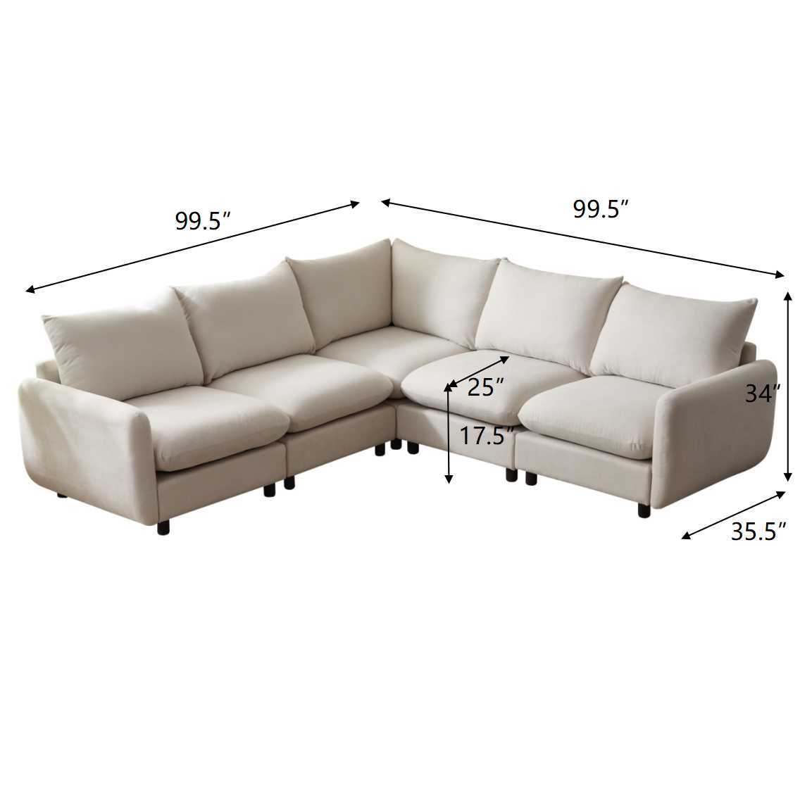 Modular Upholstered Convertible Sofa