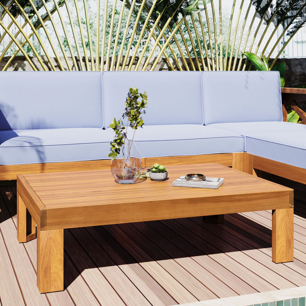 5-Piece Acadia Wood Outdoor Sectional Sofa Set