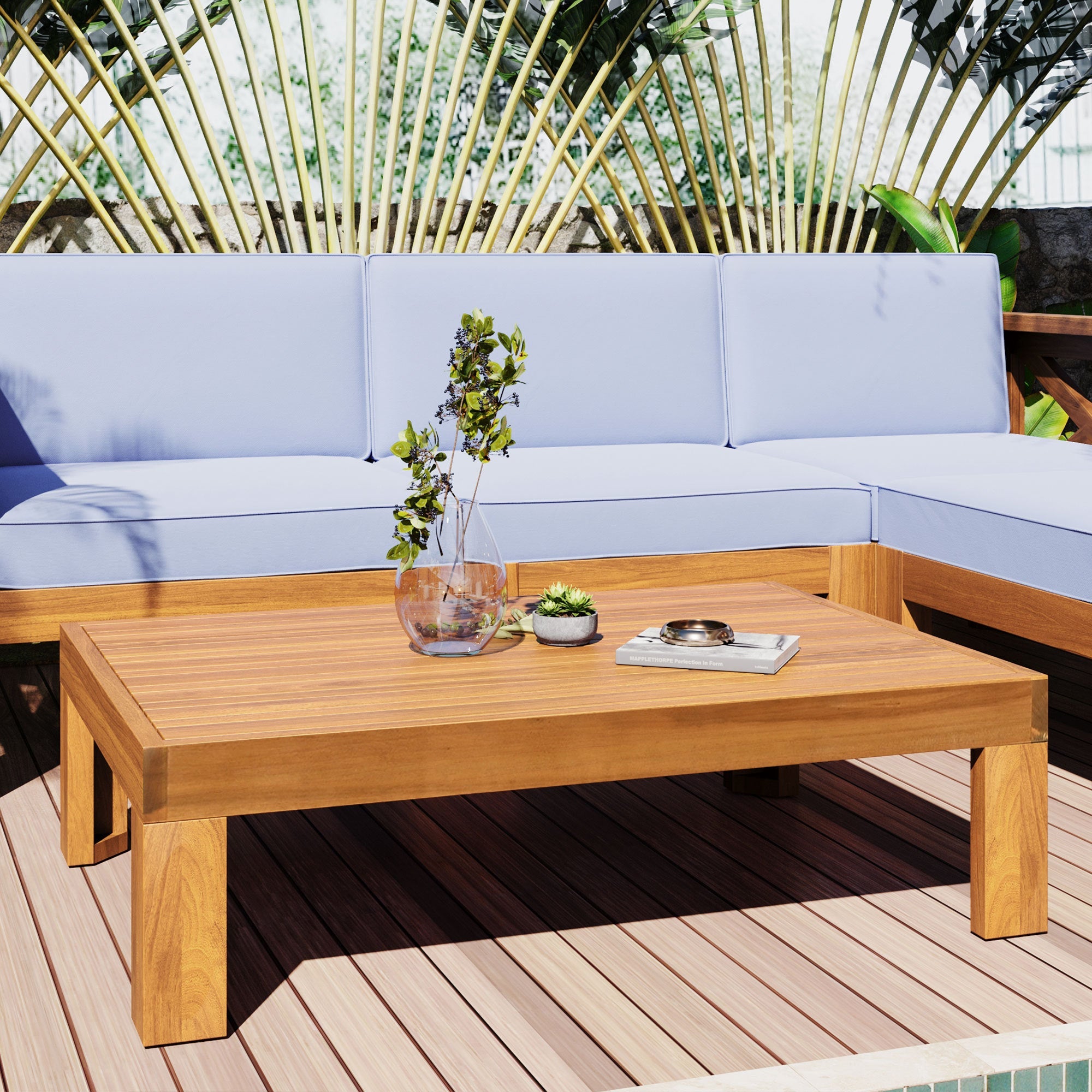 5-Piece Acadia Wood Outdoor Sectional Sofa Set