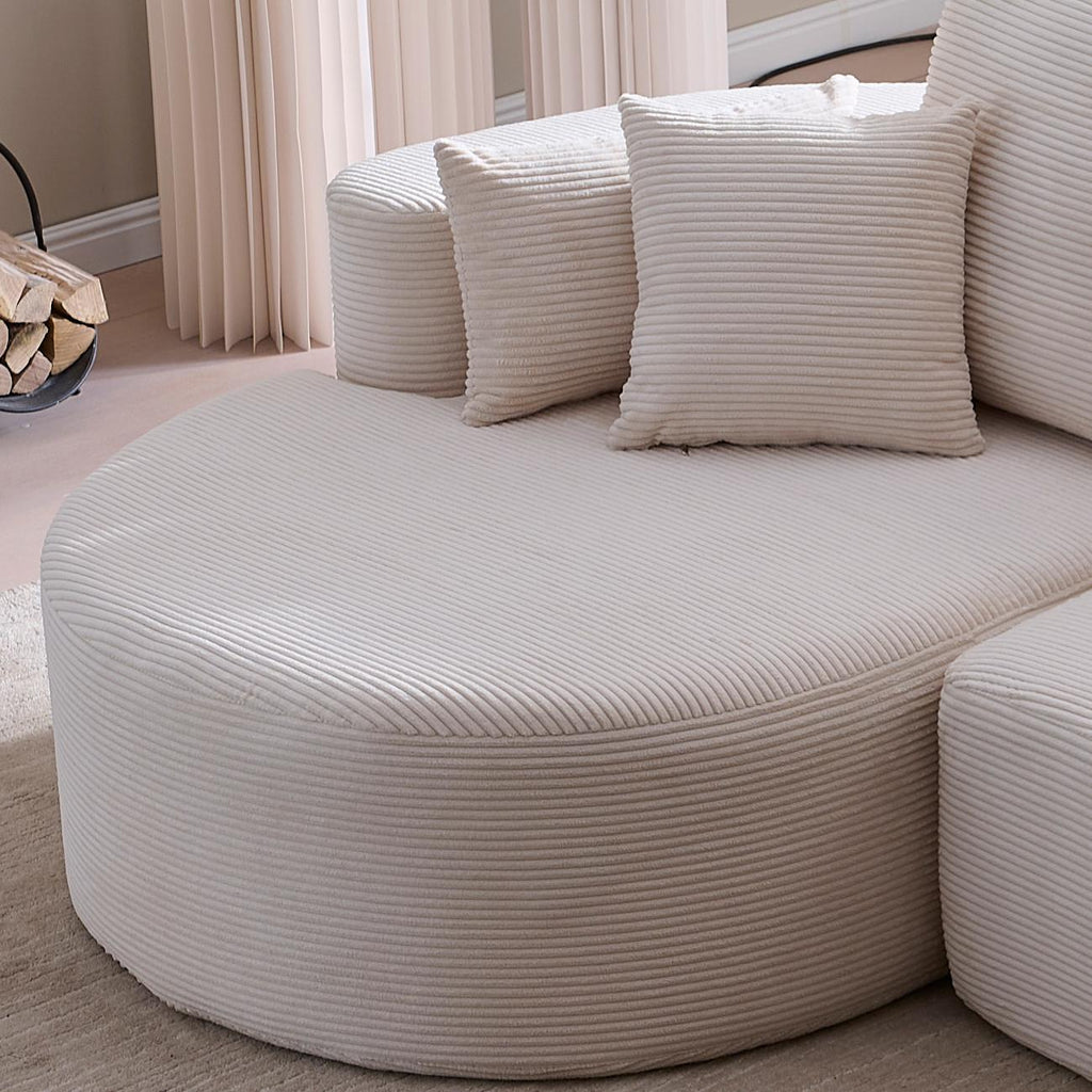 106" Curved Boucle Cloud Sofa