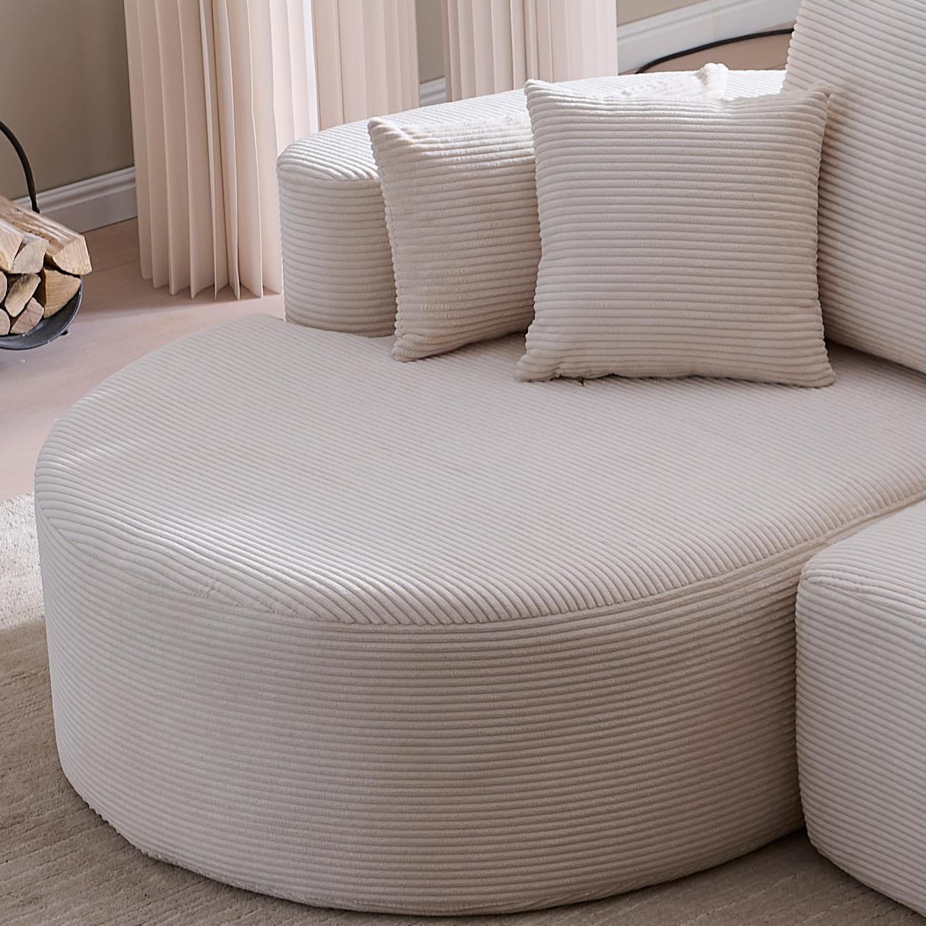 106" Curved Boucle Cloud Sofa