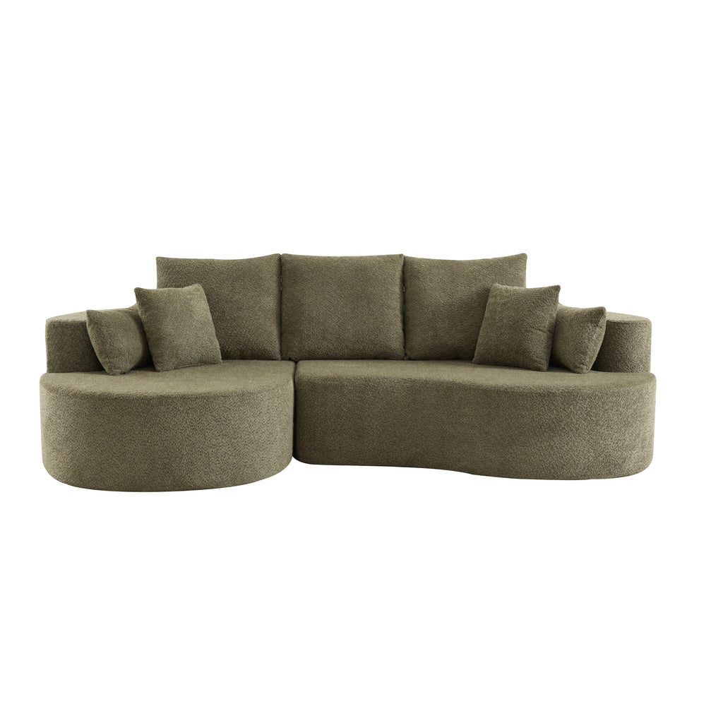 106" Curved Boucle Cloud Sofa