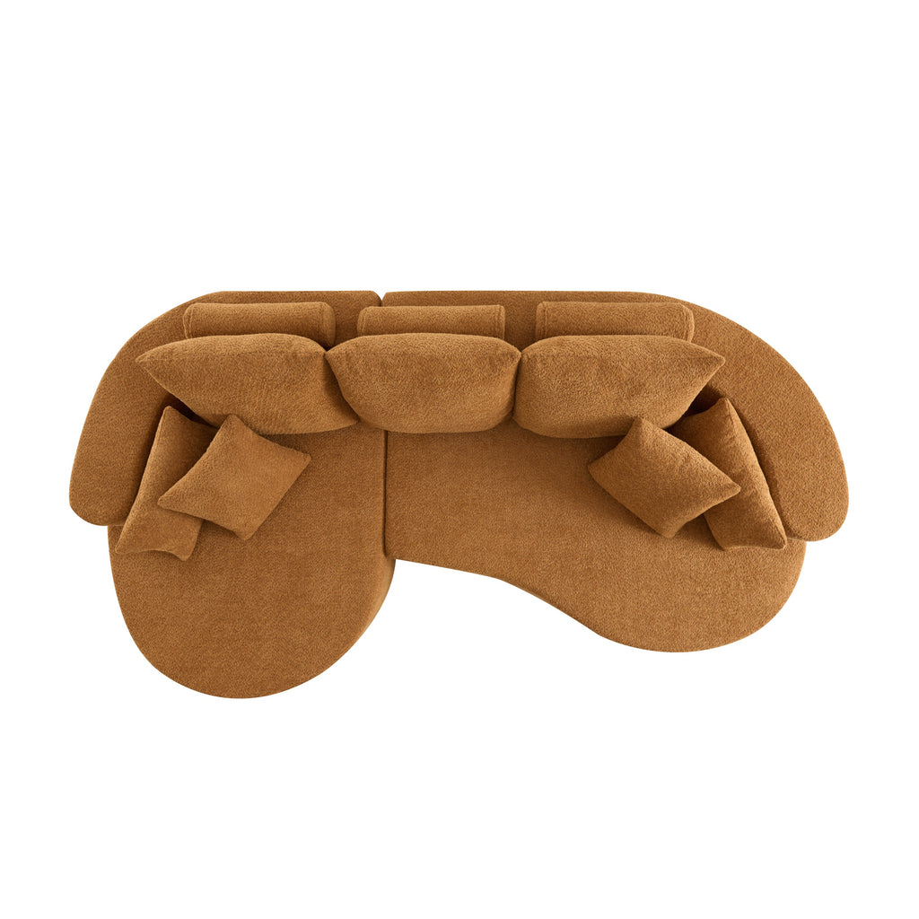106" Curved Boucle Cloud Sofa