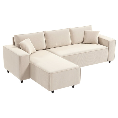 Corduroy Sofa With Reversible Chaise
