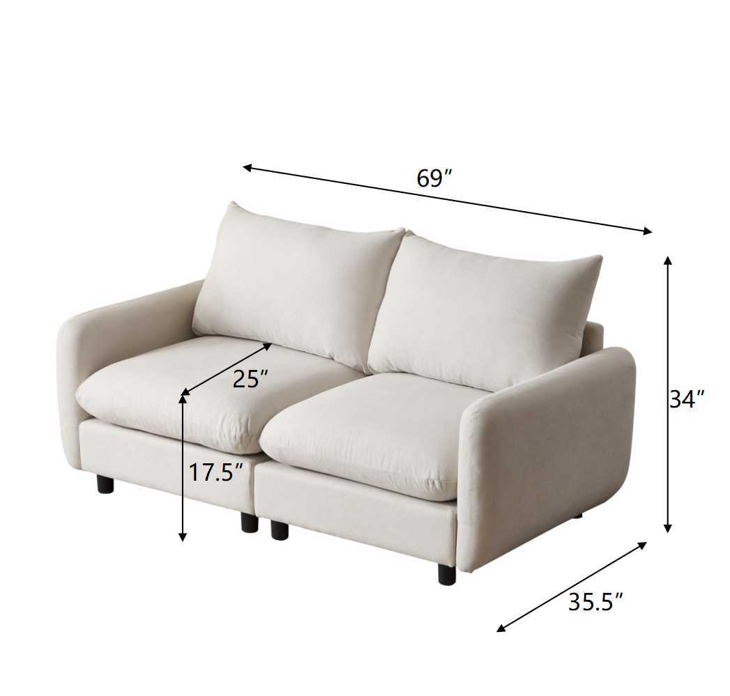 Modular Upholstered Convertible Sofa