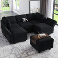 Modular Velvet Sectional Sofa With Chaise