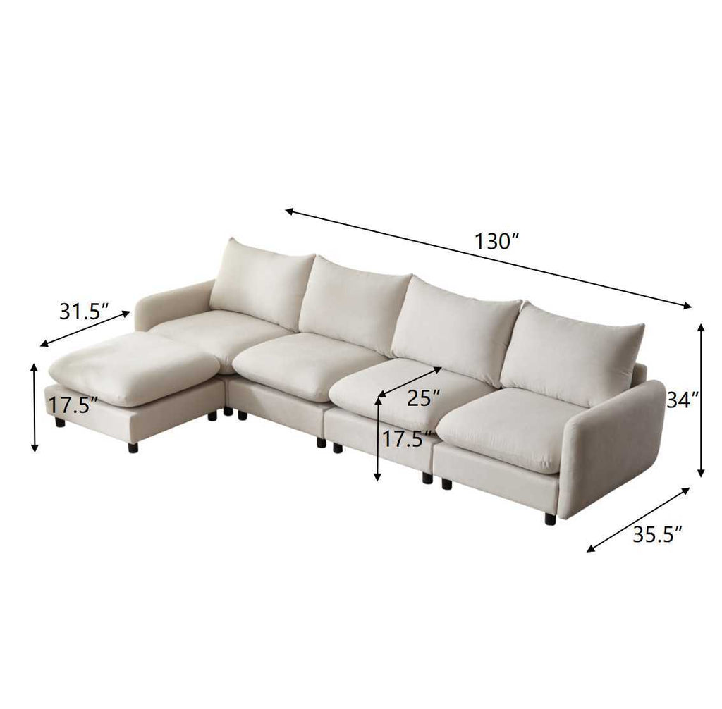Modular Upholstered Convertible Sofa