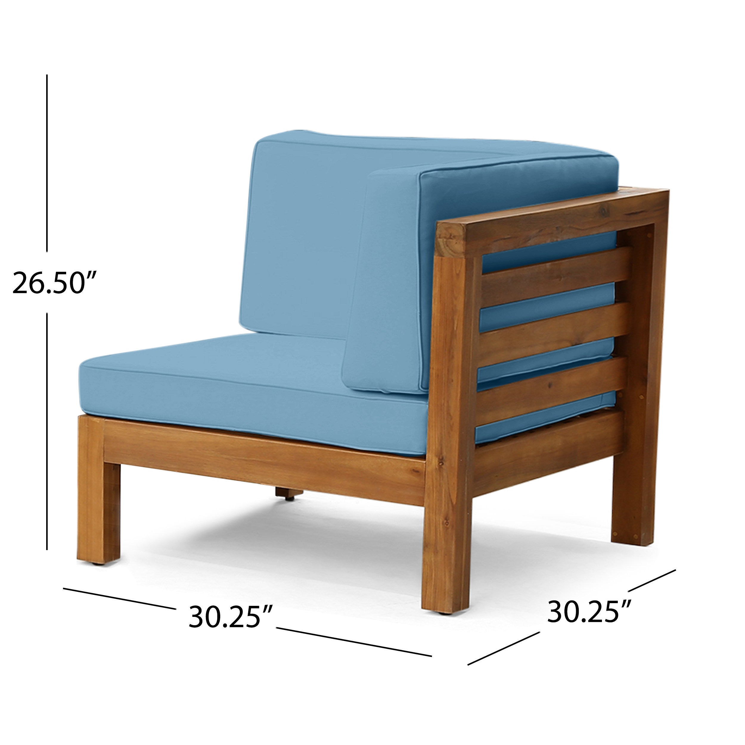 3-Piece Acacia Wood Outdoor Sofa Set