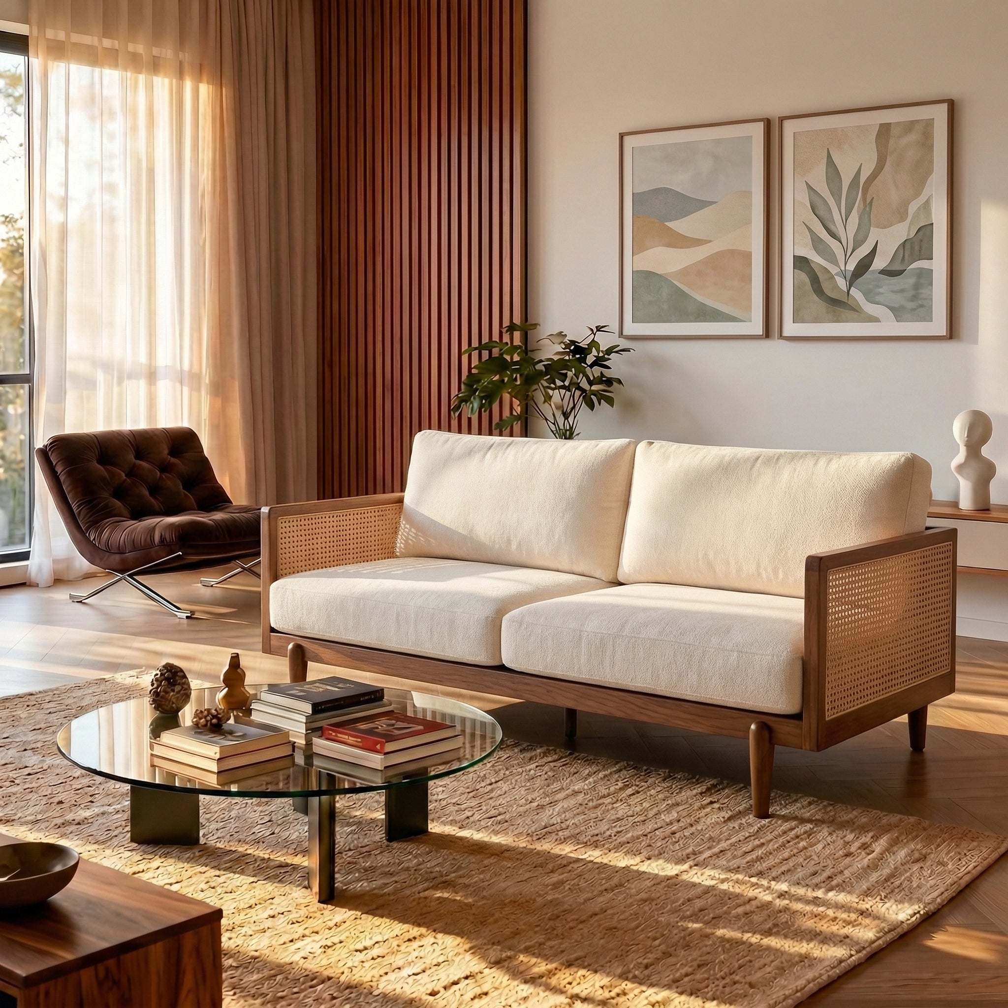 72" Boucle Sofa
