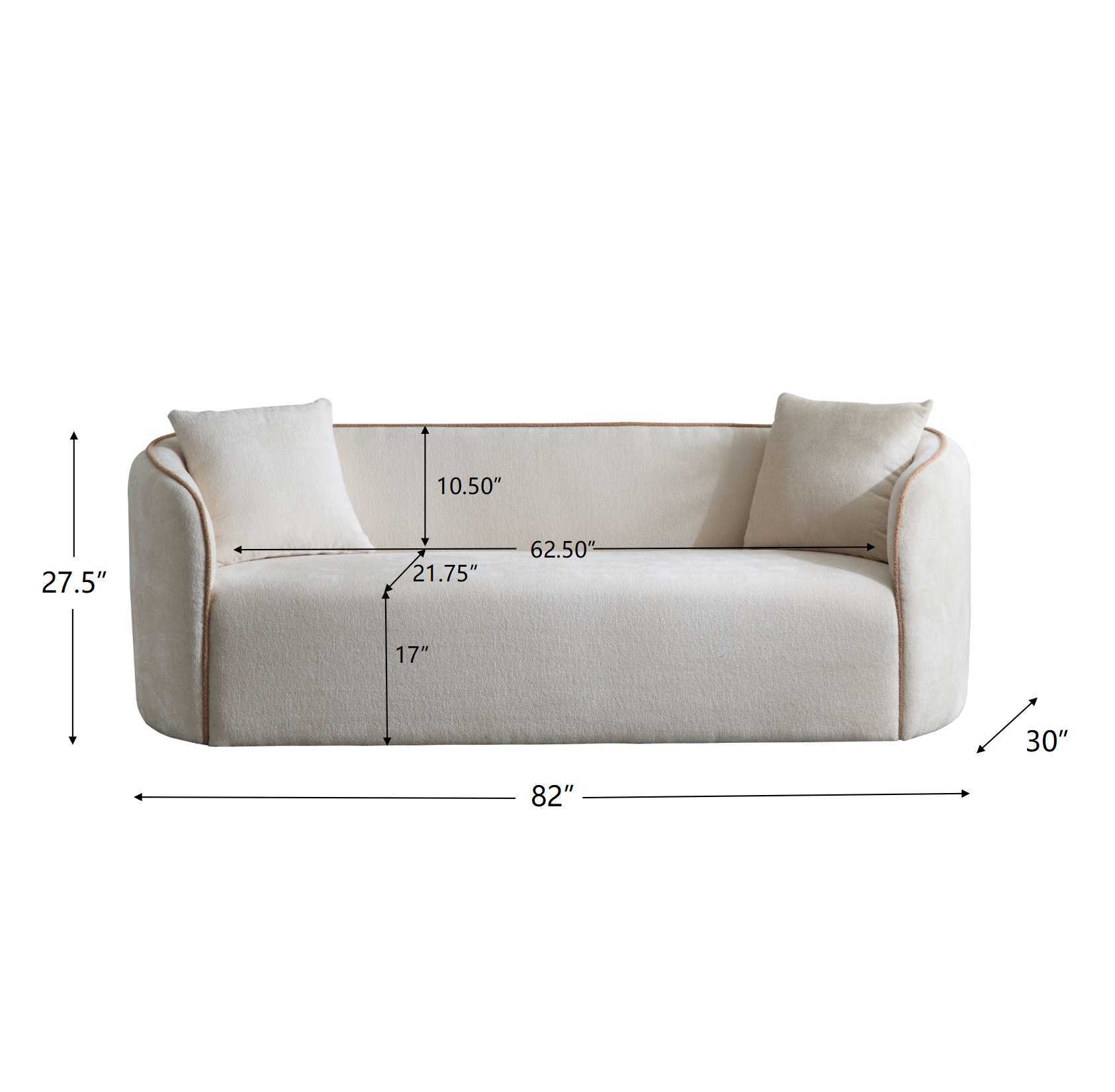 82" Curved Boucle Sofa