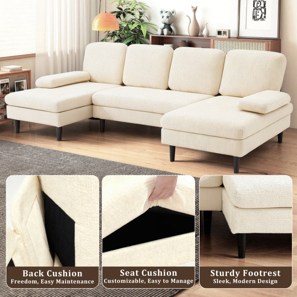 Chenille U-shaped Combination Sofa