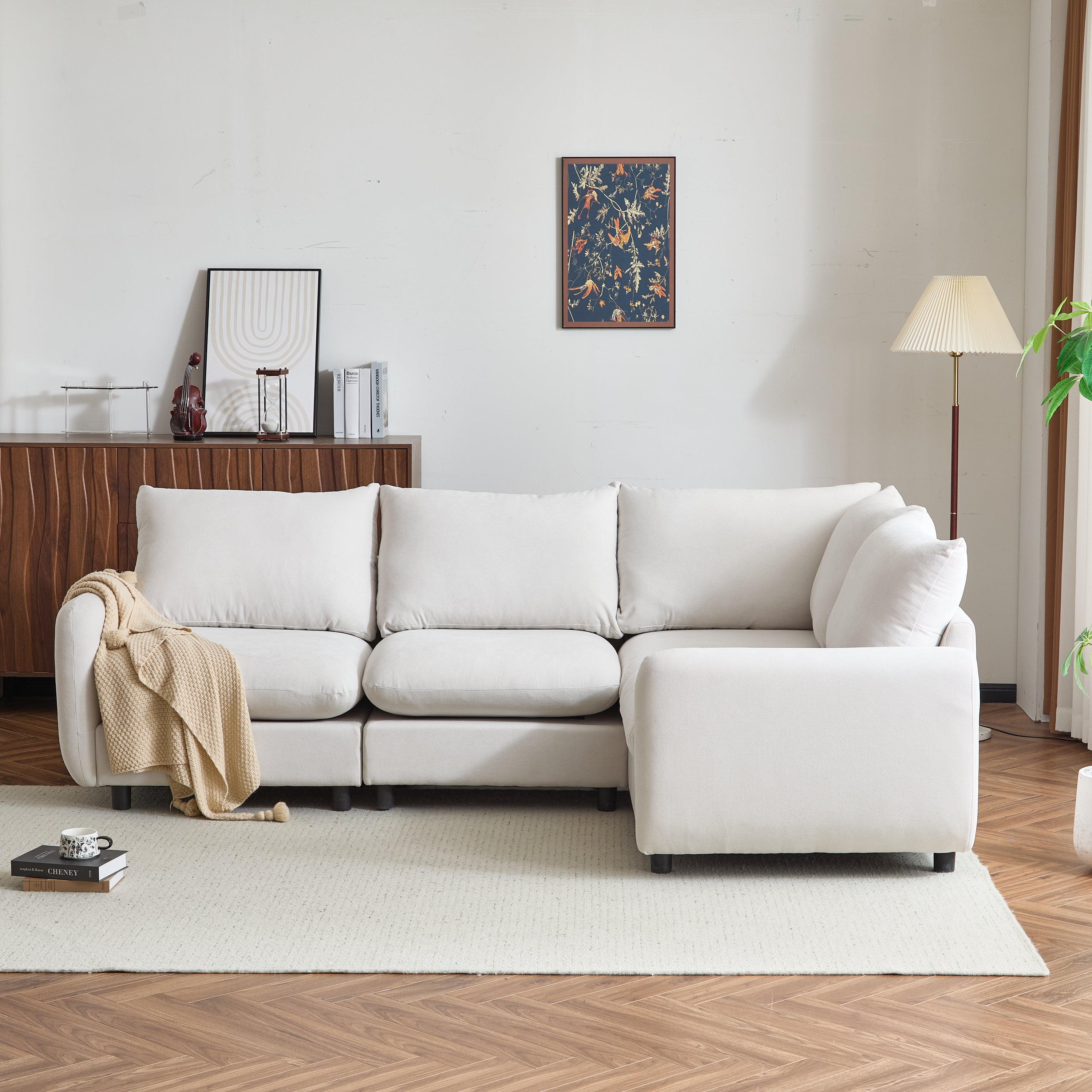 Modular Upholstered Convertible Sofa