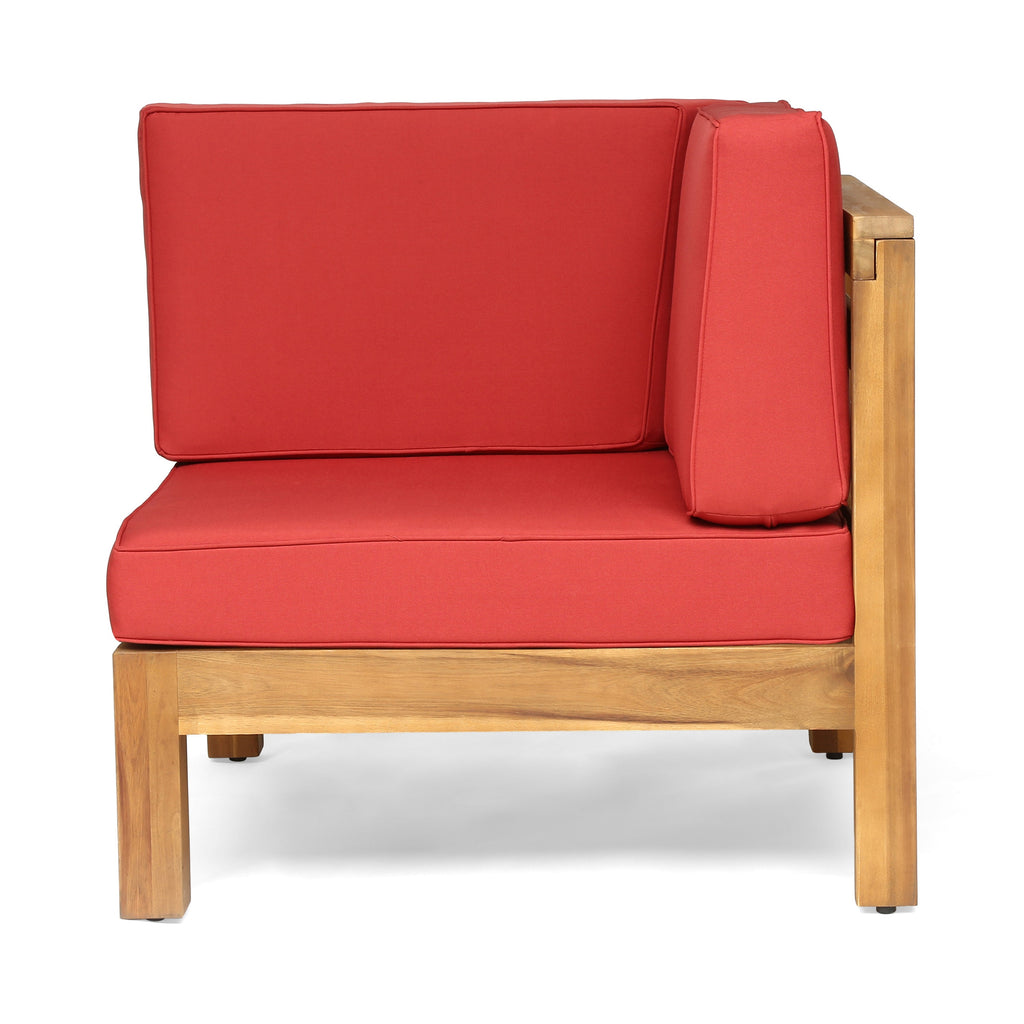 3-Piece Acacia Wood Outdoor Sofa Set