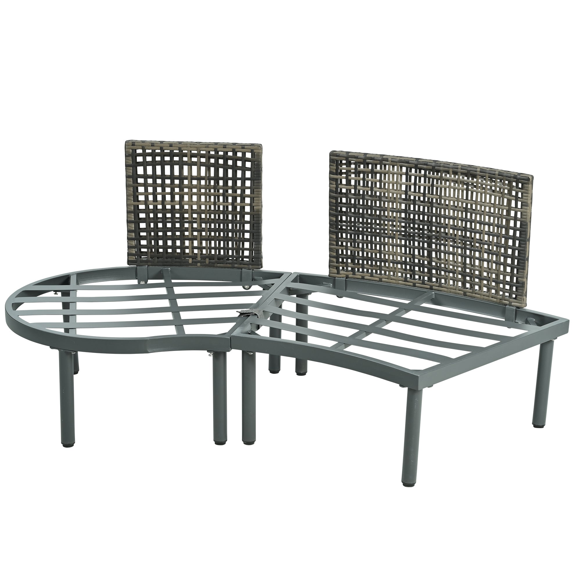 8-Piece Outdoor Sectional Sofa Set Aluminum / Beige with Rattan Style