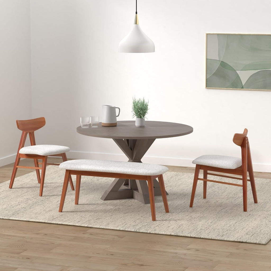 Alfred Round Solid Wood Rustic Dining Table