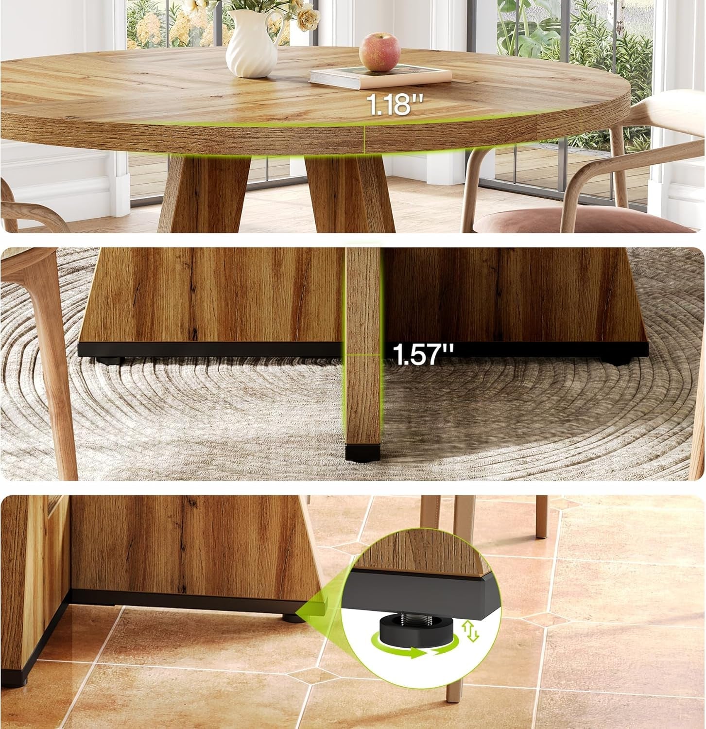 Round Wooden Dining Table