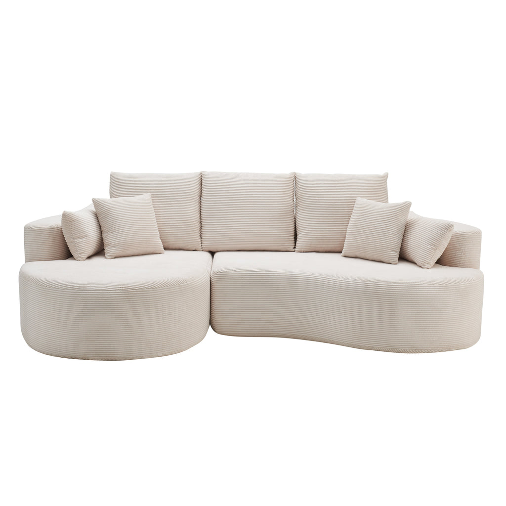 106" Curved Boucle Cloud Sofa
