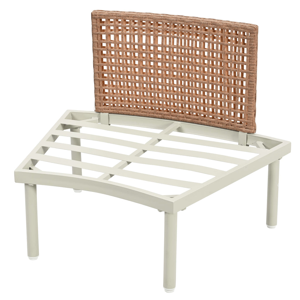 8-Piece Outdoor Sectional Sofa Set Aluminum / Beige with Rattan Style