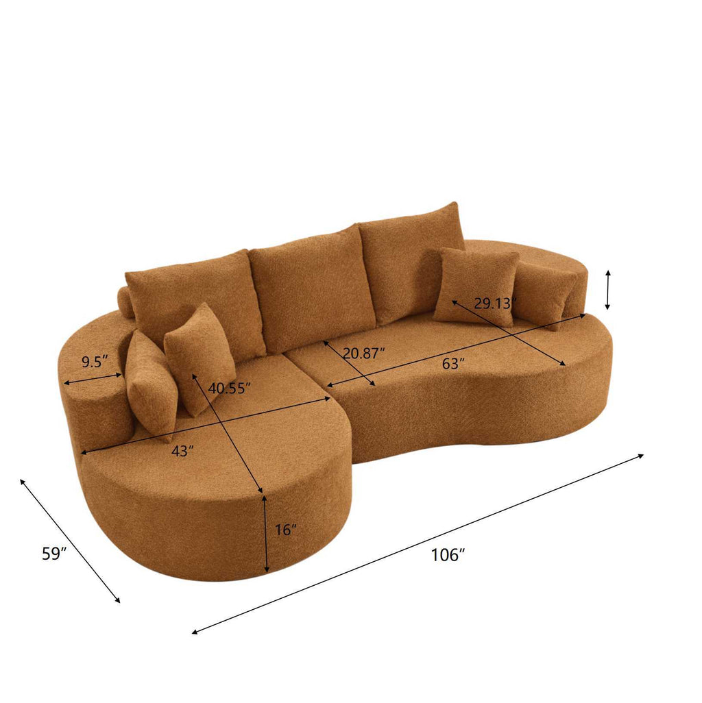 106" Curved Boucle Cloud Sofa
