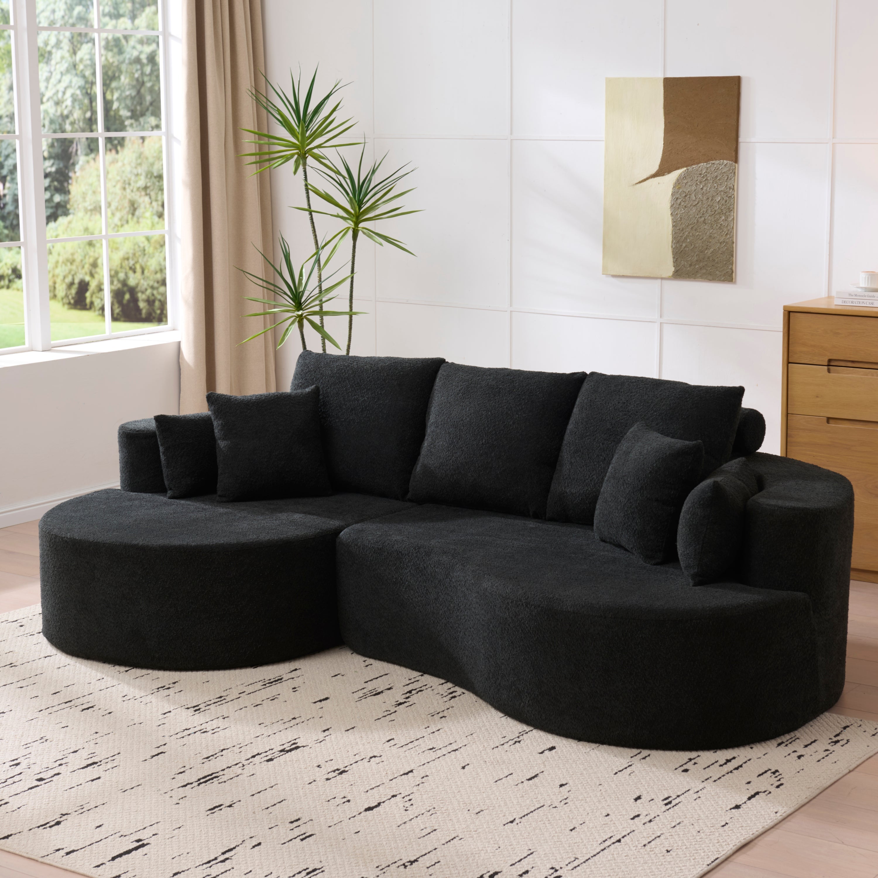 106" Curved Boucle Cloud Sofa