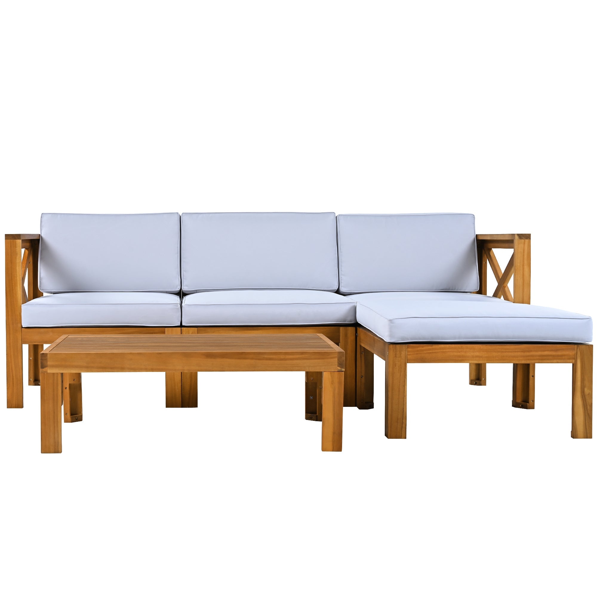 5-Piece Acadia Wood Outdoor Sectional Sofa Set