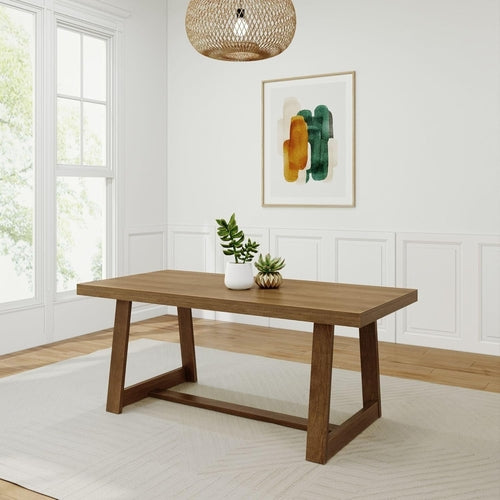 Farmhouse Dining Table Rustic Solid Wood