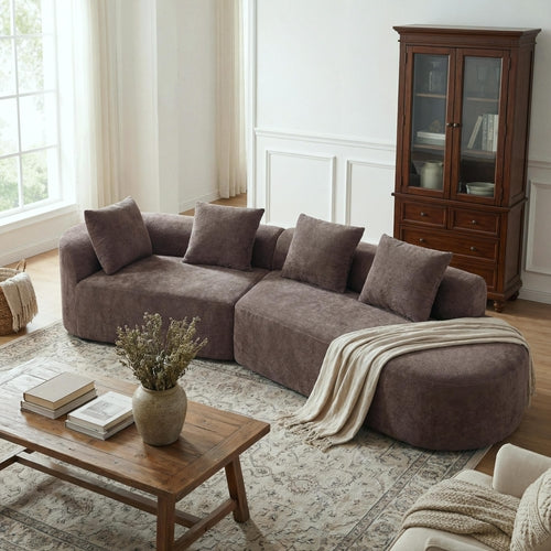 116' Compressed Modern Curved Sofa