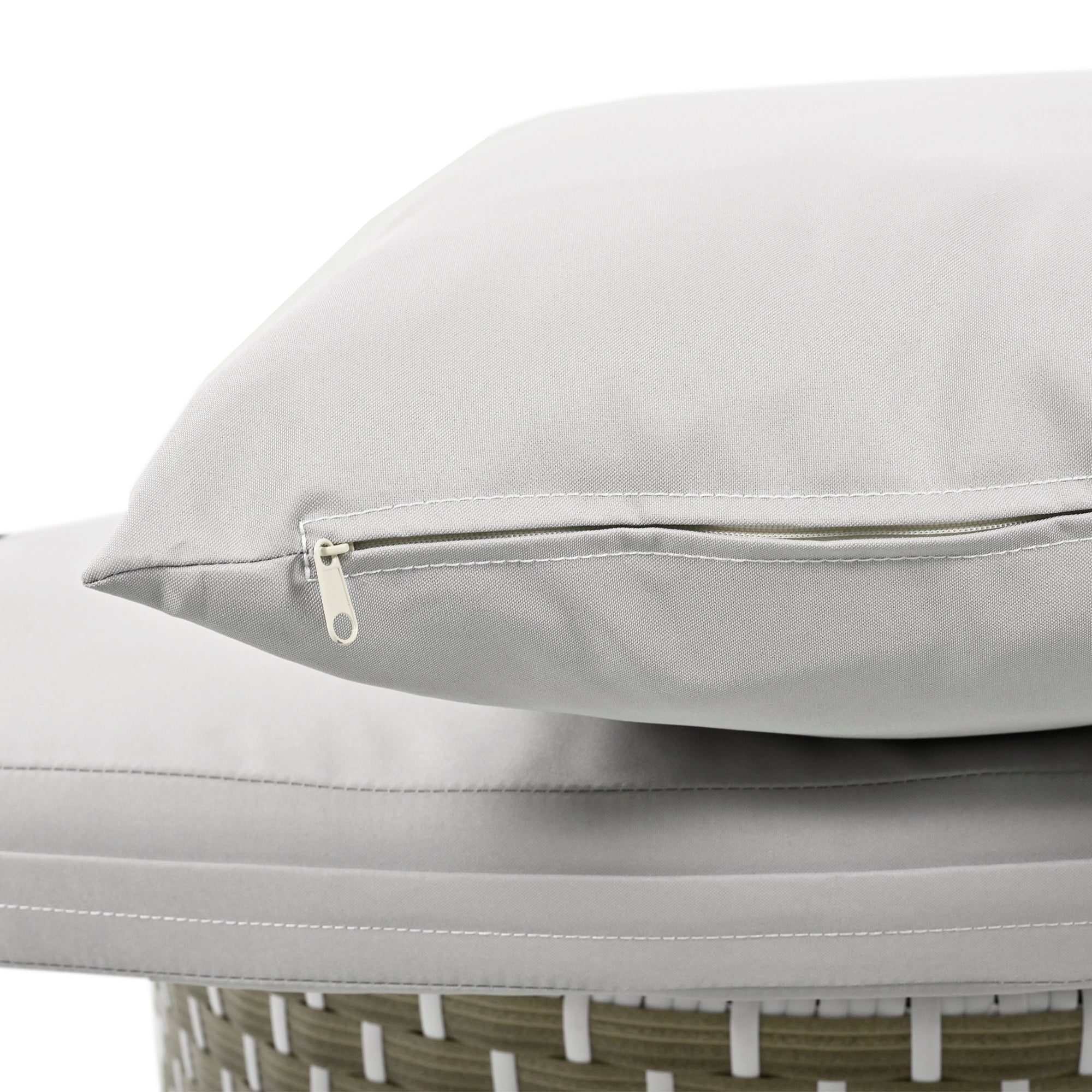 Outdoor Sectional Sofa PE Rattan Gray with Canopy