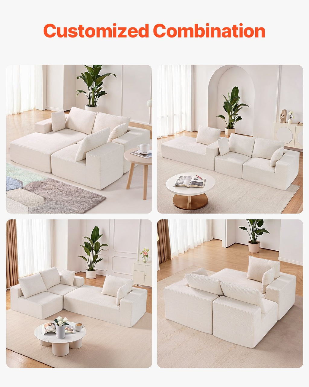 Modular L Shaped Modular Cloud Sofa