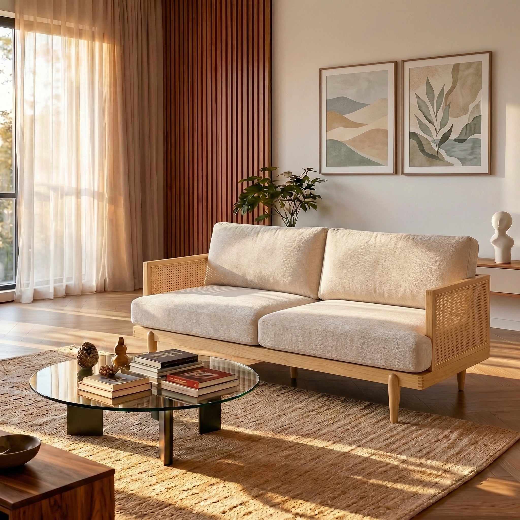 72" Boucle Sofa