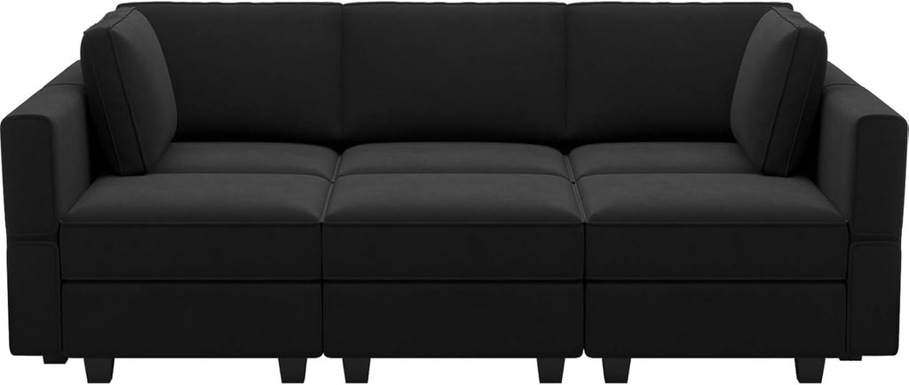 Modular Velvet Sectional Sofa With Chaise