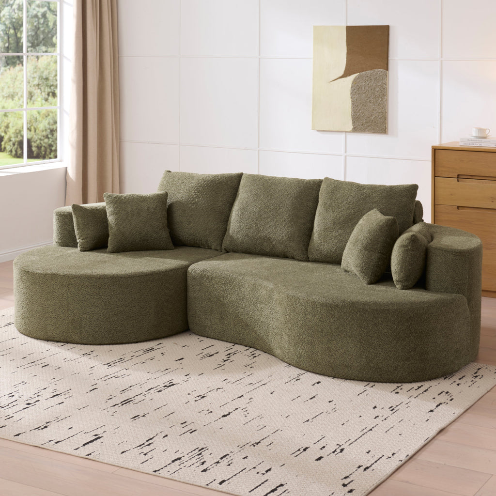 106" Curved Boucle Cloud Sofa