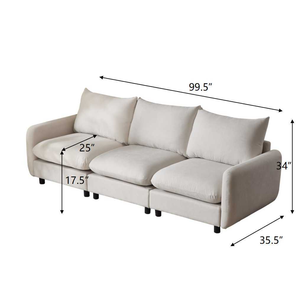 Modular Upholstered Convertible Sofa