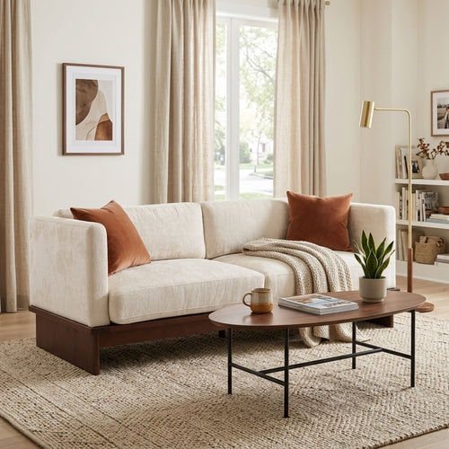 77" Modern Boucle Sofa