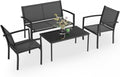 4 Piece Black Patio Furniture Set