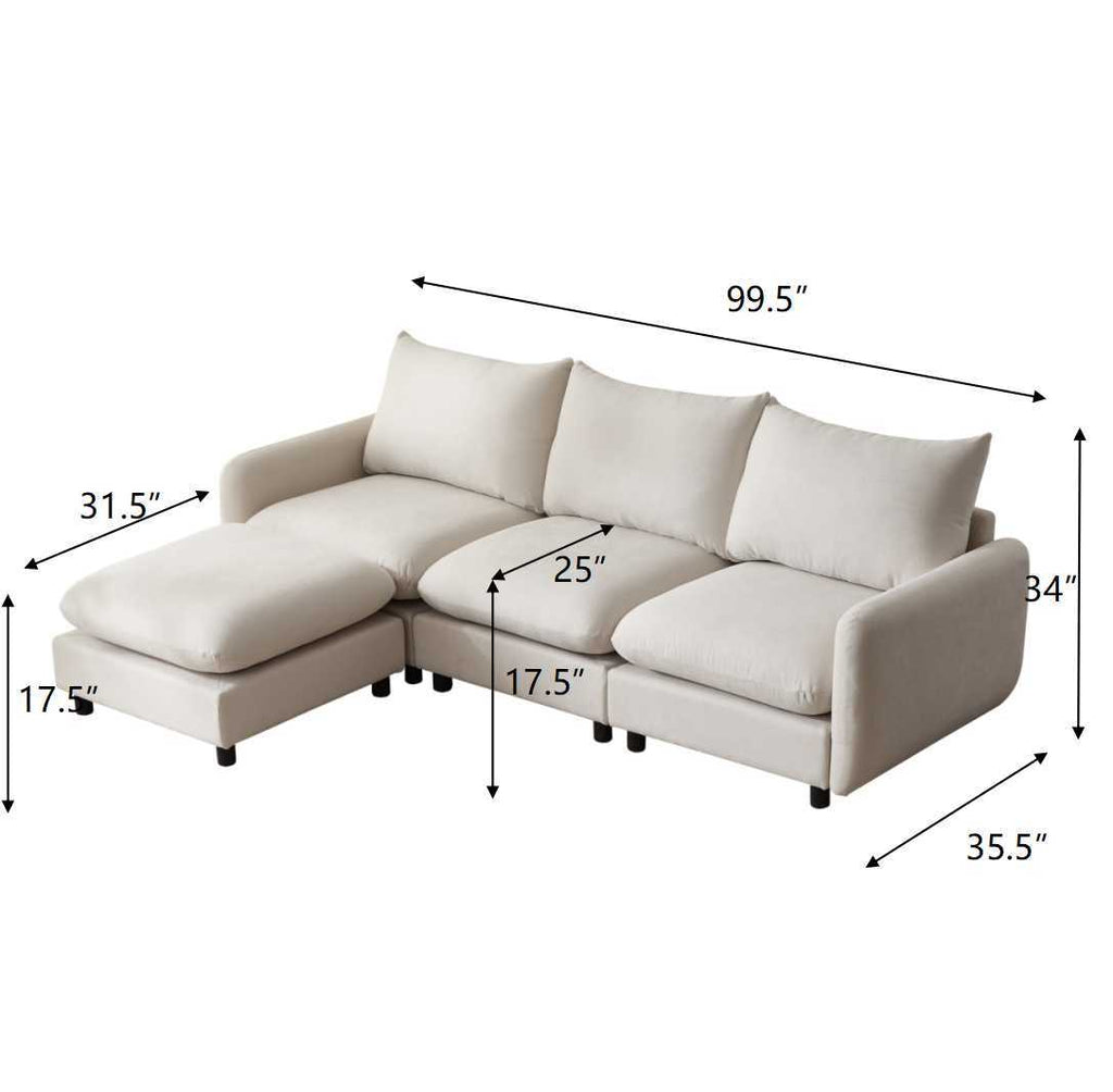 Modular Upholstered Convertible Sofa