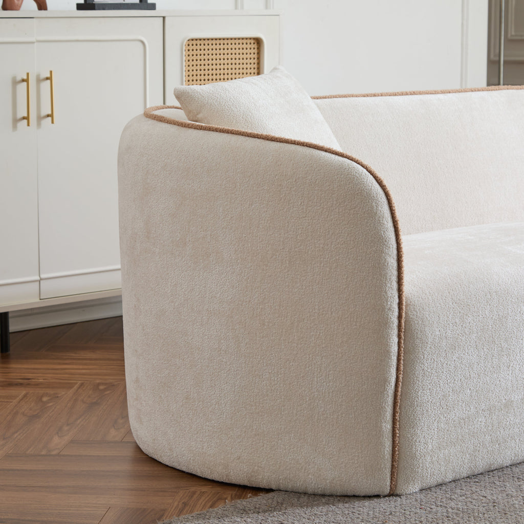 82" Curved Boucle Sofa