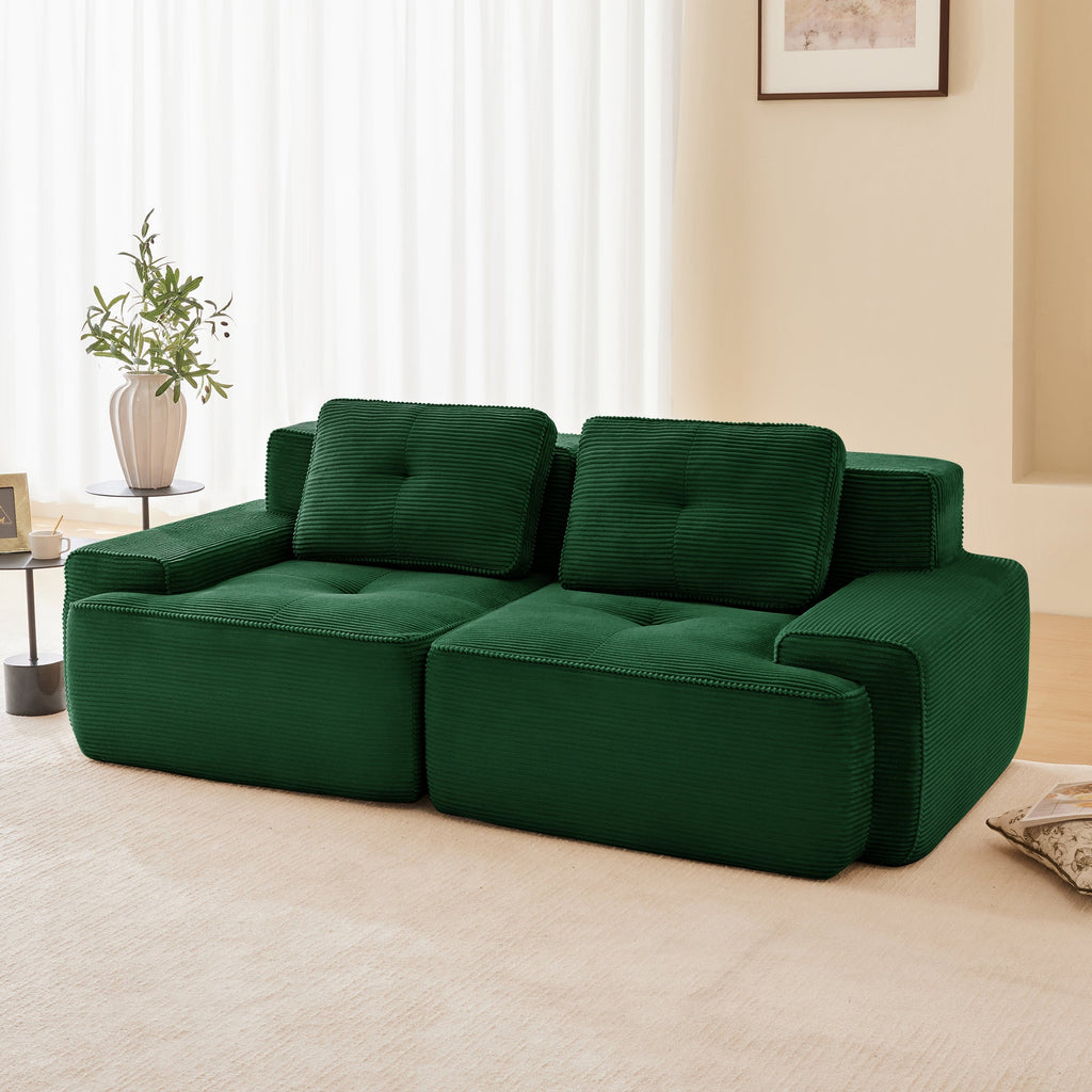 82inch Corduroy Modern L-Shaped Modular Sofa