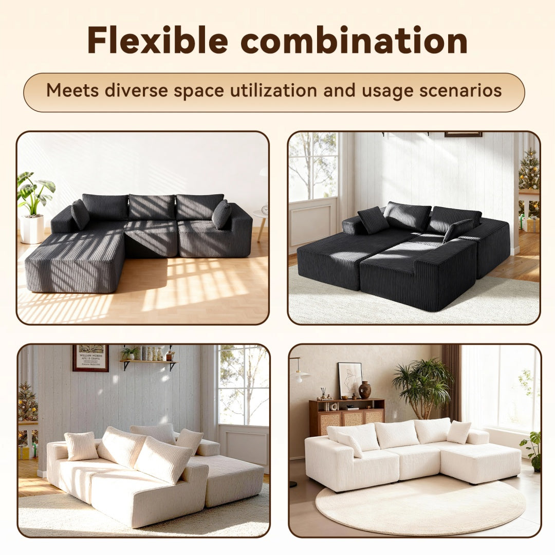 Gray Versatile Modular Sofa Bed - Space-Saving