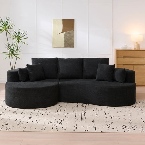 106" Curved Boucle Cloud Sofa