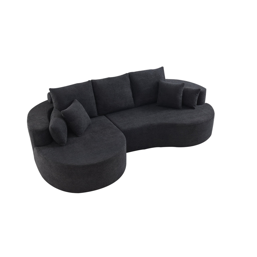 106" Curved Boucle Cloud Sofa