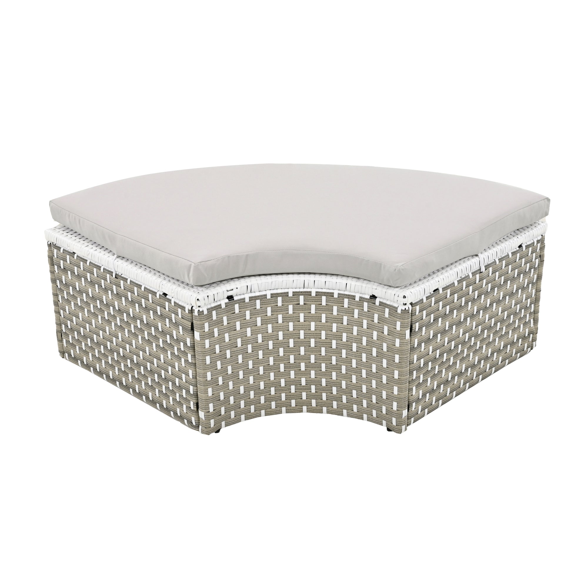 Outdoor Sectional Sofa PE Rattan Gray with Canopy