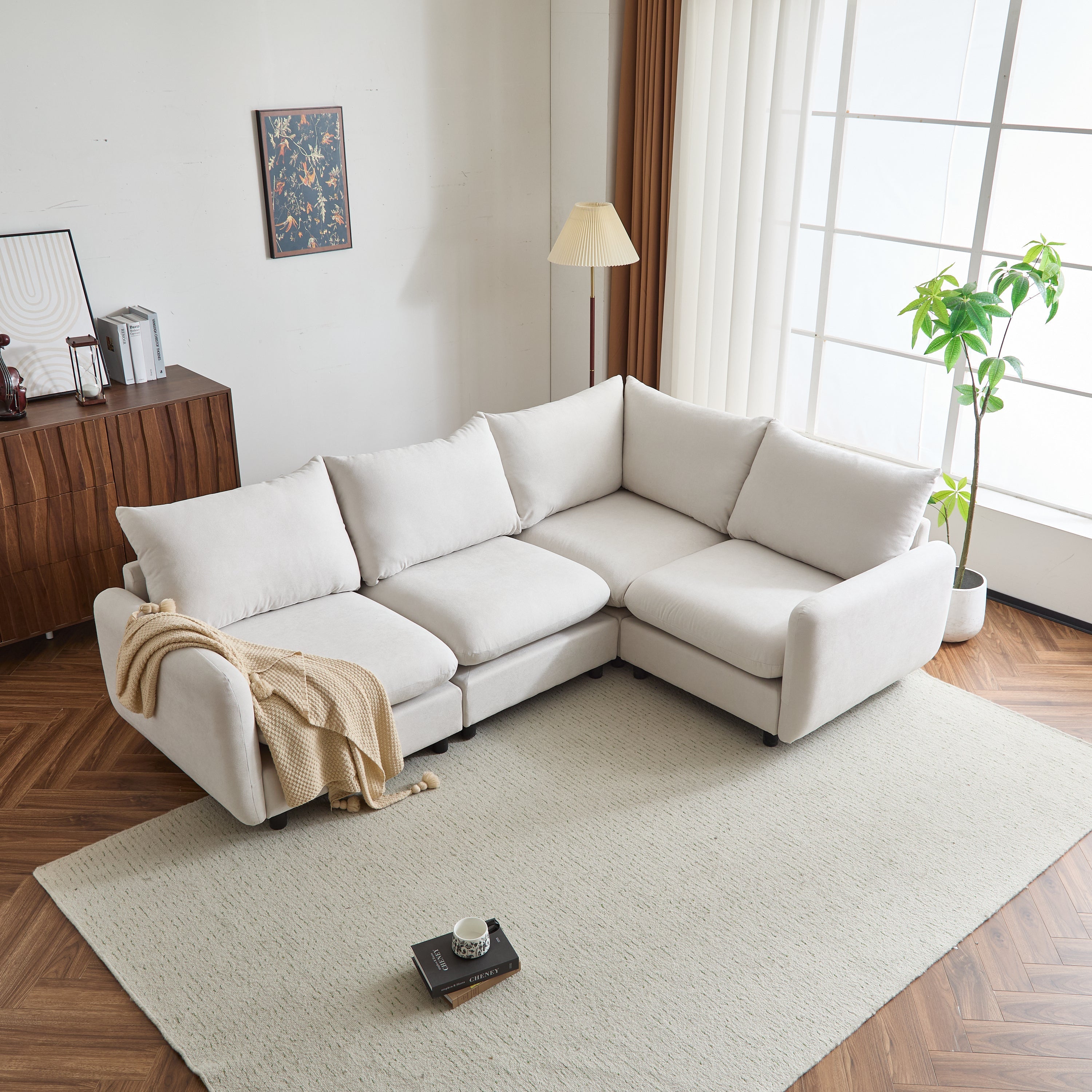 Modular Upholstered Convertible Sofa