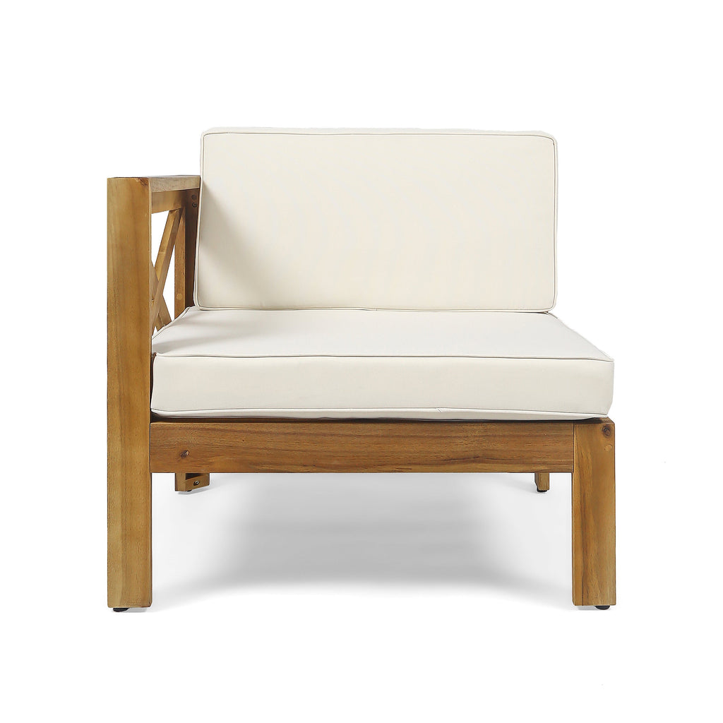 Acacia Wood L-Shaped Outdoor Sofa Set