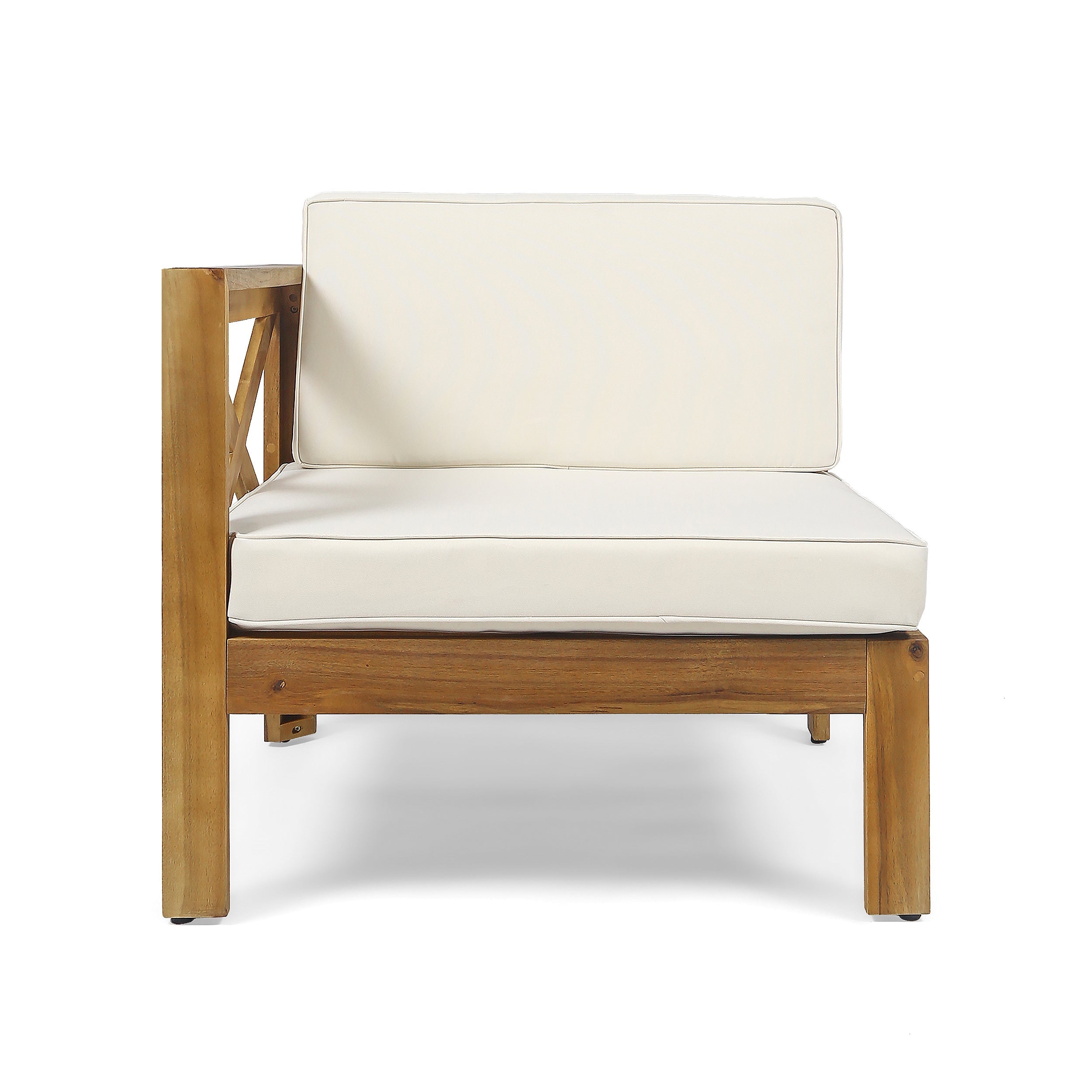 Acacia Wood L-Shaped Outdoor Sofa Set