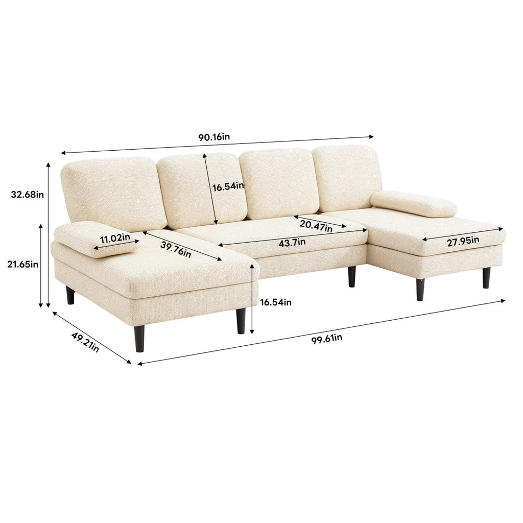 Chenille U-shaped Combination Sofa